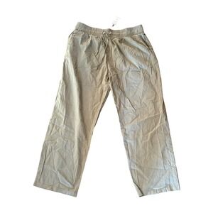 JEKAOYI Olive Green Wide Leg Pants Boho Palazzo Cotton Linen Women XXL Mens XL